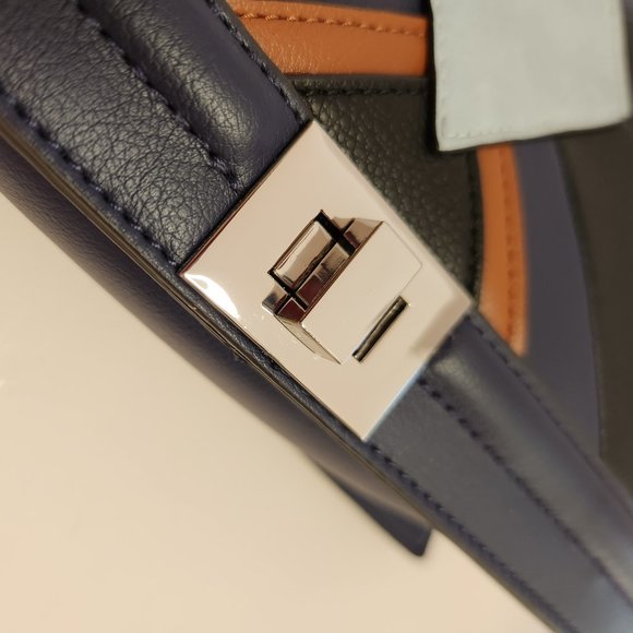 INC Interntional Concepts Ajae Patchwork Purse - NWT- Blue Multi Color - Picture 7 of 12